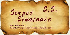 Sergej Simatović vizit kartica